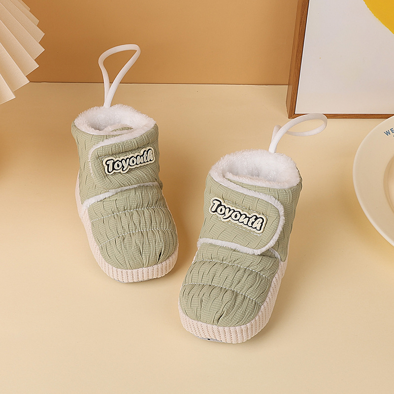 Dječje zimske cipele za prve korake, s Velcro kopčanjem, potplat od suedea, gornji dio od tarpaulina, plišna unutrašnjost, unisex