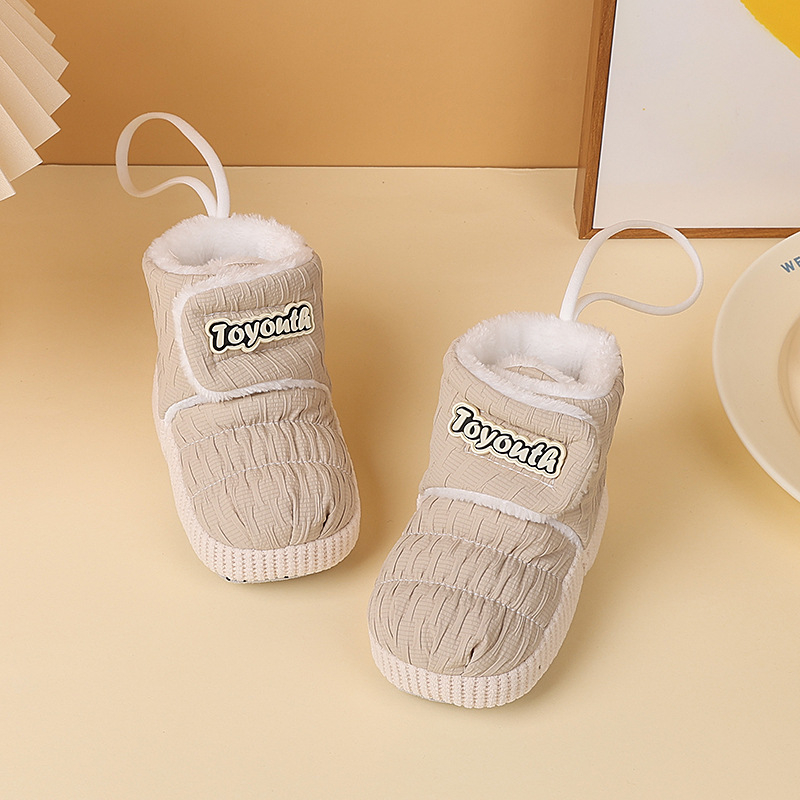 Dječje zimske cipele za prve korake, s Velcro kopčanjem, potplat od suedea, gornji dio od tarpaulina, plišna unutrašnjost, unisex