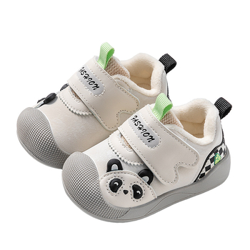 Zimske cipelice za bebe 2025, s fleec unutrašnjosti, mekana potplat, protuklizne, gornji dio od umjetne kože, Velcro zatvarač, unisex
