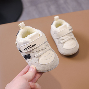 Pantofi pentru copii mici, unisex, iarnă, piele microfibră, antiderapant, călduți, Velcro, talpă groasă, 12–36 luni