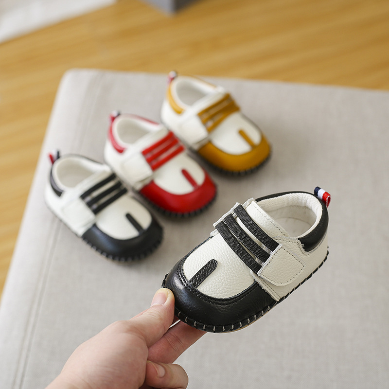 Kožne cipelice za bebe s mekim potplatom za proljeće i jesen, protuklizne, s kopčom na Velcro