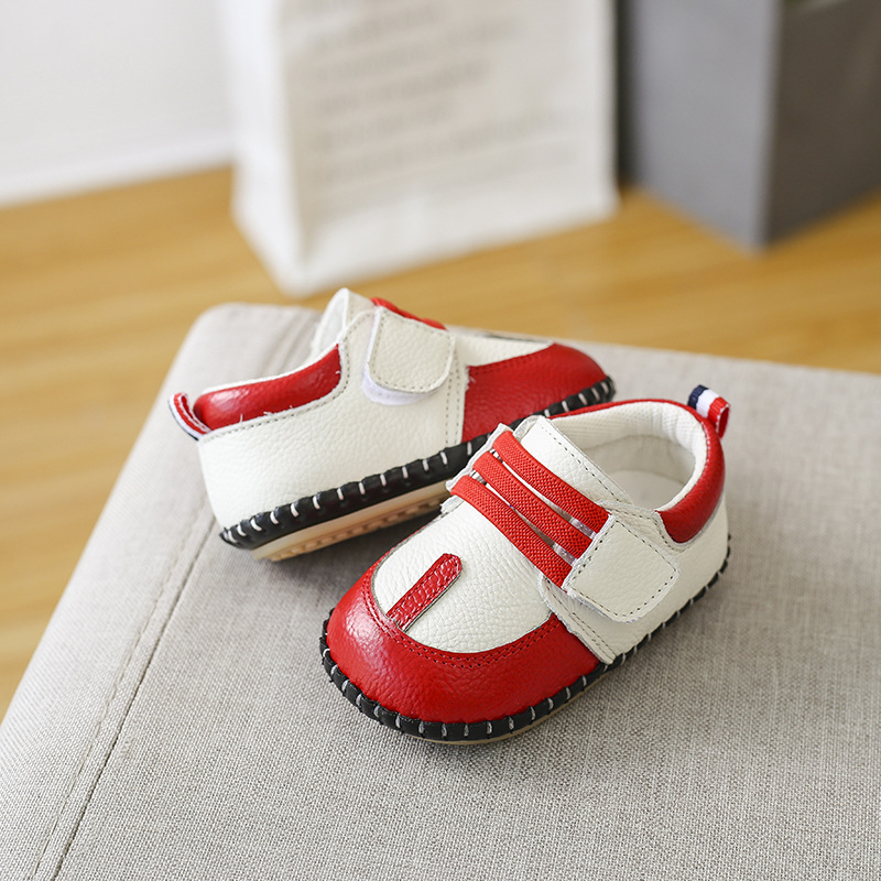 Kožne cipelice za bebe s mekim potplatom za proljeće i jesen, protuklizne, s kopčom na Velcro