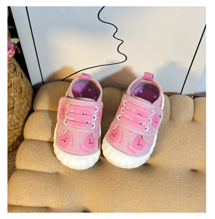 Detské plátené tenisky - priedušné, protišmykové, odolné voči opotrebeniu, so suchým zipsom, nízky strih (unisex, 12–48 mesiacov)