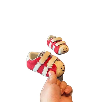 Dječje tenisice za dječake s mekanom podom, zimske tenisice na Velcro, niski gornji dio, Shell Toe stil, karikaturni dizajn s osmijehom, korejski stil, za 12–36 mjeseci