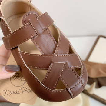 Pantofi pentru copii mici din piele Ultrafilm stil coreean Velcro 12–36 luni anti-derapare rezistenți la uzură