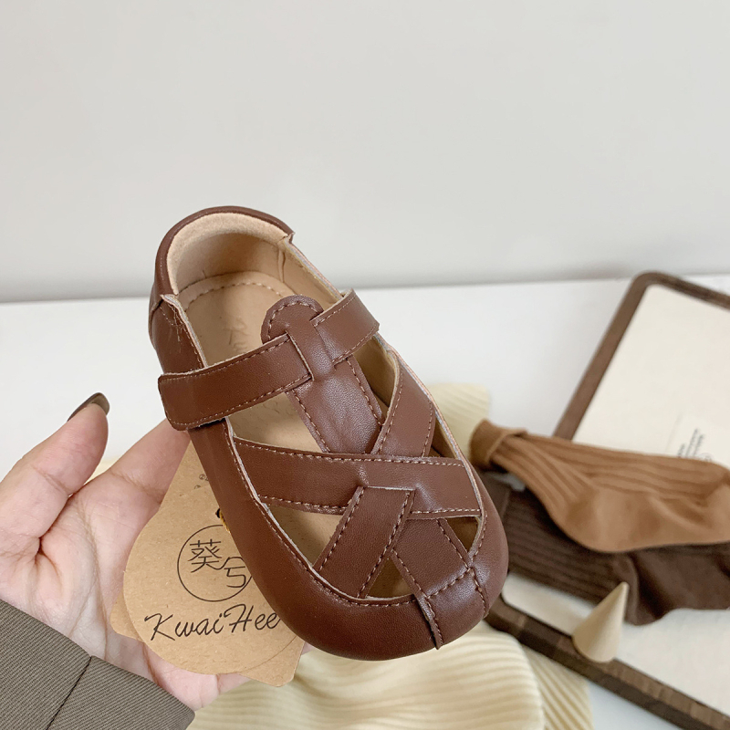 Pantofi pentru copii mici din piele Ultrafilm stil coreean Velcro 12–36 luni anti-derapare rezistenți la uzură