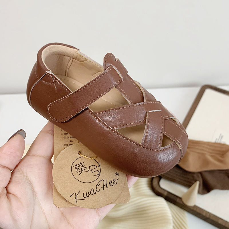 Pantofi pentru copii mici din piele Ultrafilm stil coreean Velcro 12–36 luni anti-derapare rezistenți la uzură