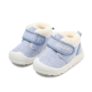 Pantofi de iarnă pentru copii cu căptușeală de fleece – unisex, închidere Velcro, talpă joasă, exterior din material nețesut, 12–36 luni