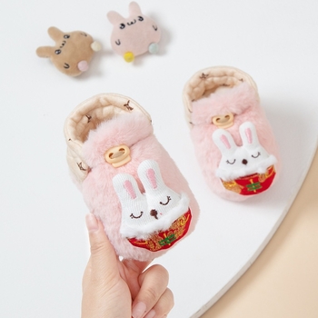 Baba zokni és cipő: felső rész – nyuszi plüss imitáció, rajzfilmszerű stílus, 6–12 hónapos, Guangxi Guilin származású