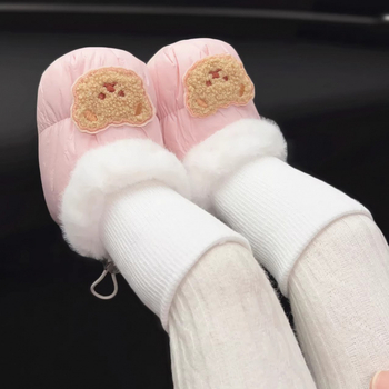 Téli pamutbaba cipő fleece-béléssel, uniszex, csúszásmentes talppal, vastag kialakítás, 0–12 hónapos korosztály