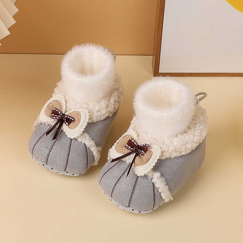 Bebe cipele za prije hodanja, zimske, unisex, mekana potplata, velurski gornji dio, za dob 0-15 mjeseci