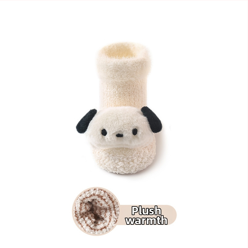 Baba téli cipő és zokni fleece-béléssel, egyszemélyes készlet, csúszásmentes talppal, újszülötteknek