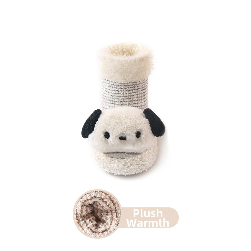 Baba téli cipő és zokni fleece-béléssel, egyszemélyes készlet, csúszásmentes talppal, újszülötteknek