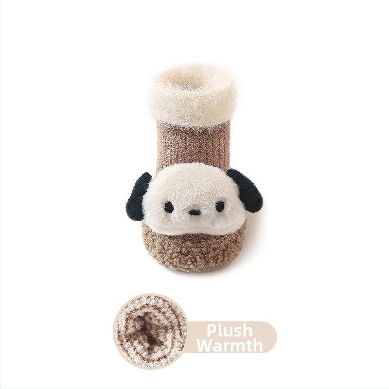 Baba téli cipő és zokni fleece-béléssel, egyszemélyes készlet, csúszásmentes talppal, újszülötteknek