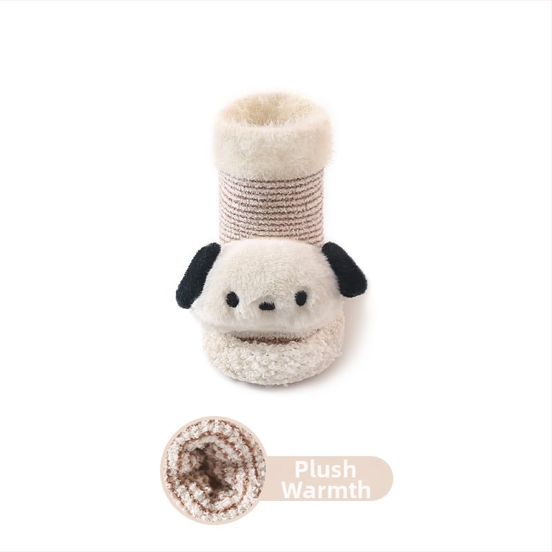 Baba téli cipő és zokni fleece-béléssel, egyszemélyes készlet, csúszásmentes talppal, újszülötteknek