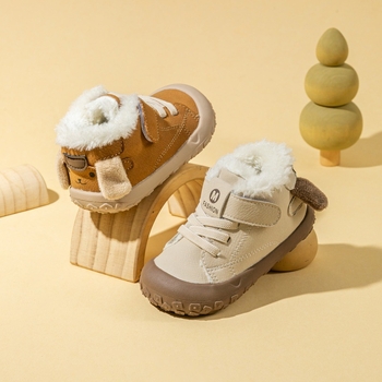 Dječje tenisice s mekanim potplatom, 2025 jesen-zima, unisex, korejskog stila, za bebe i malu djecu (12–36 mjeseci), Velcro, protuklizne, tople