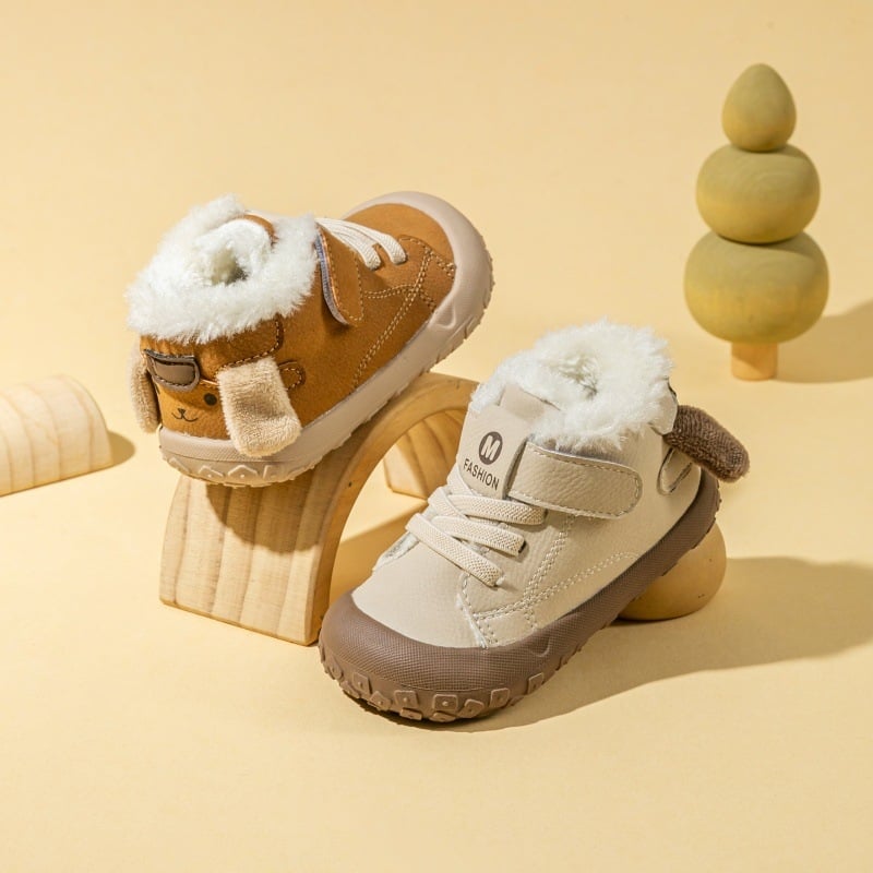 Dječje tenisice s mekanim potplatom, 2025 jesen-zima, unisex, korejskog stila, za bebe i malu djecu (12–36 mjeseci), Velcro, protuklizne, tople