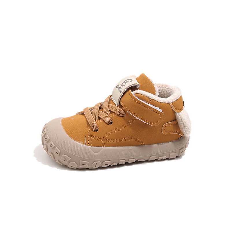 Dječje kožne tenisice za prve korake s fleec podstavom, zimske, 0-3 godine, unisex, s Velcro kopčom