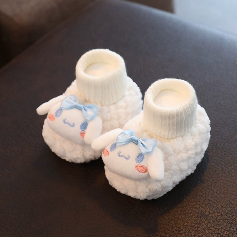 Zimske bebi papuče s fleece podstavom, mekana potplata, podloga od poliesterskih vlakana, unutarnja od flanel, uzorak crtić