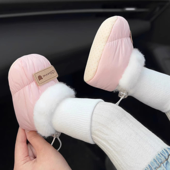 Téli baba járócipők, felső rész pamutból, csúszásmentes és meleg, vastított kivitel, 6–12 hónaposak