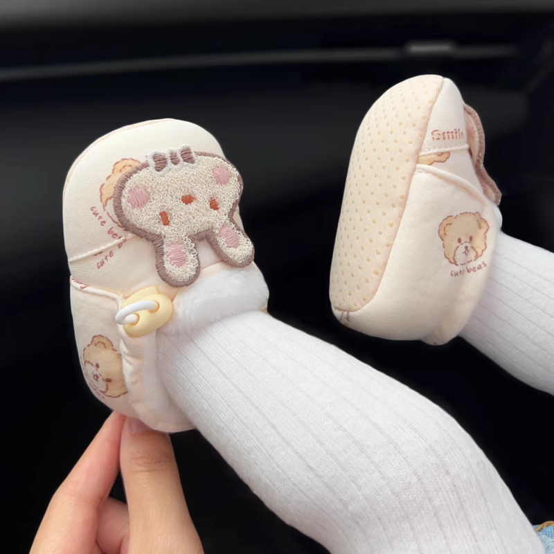 Baba első lépés cipő pamut felsőrész és pamut talp, virágos minta, elasztikus pánttal záródó