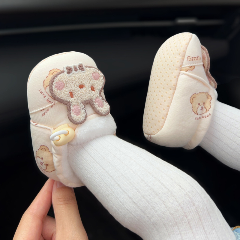 Baba első lépés cipő pamut felsőrész és pamut talp, virágos minta, elasztikus pánttal záródó