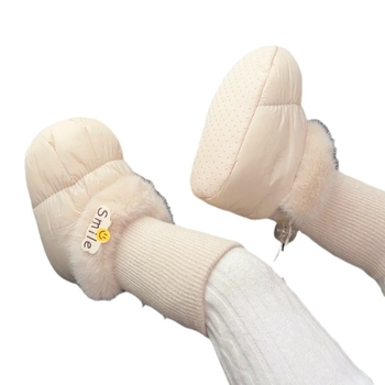 Cipő babáknak puha talppal, fleece béléses, pamut felső rész, csúszásmentes, 6–12 hónapos kor számára