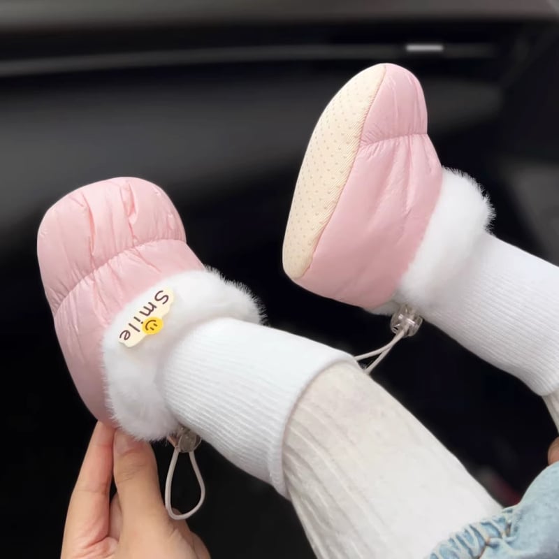 Cipő babáknak puha talppal, fleece béléses, pamut felső rész, csúszásmentes, 6–12 hónapos kor számára