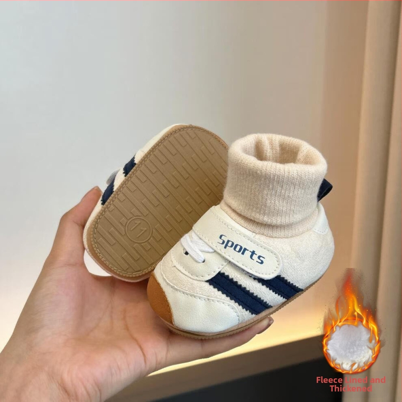 Baba cipő gumírozott talppal, 6-12 hónaposaknak, téli, csúszásmentes