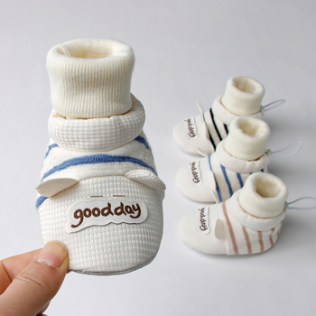Baba zoknis cipő PVC talppal, felső pamut, csúszásmentes, lélegző, melegen tart (6-12 hónap)