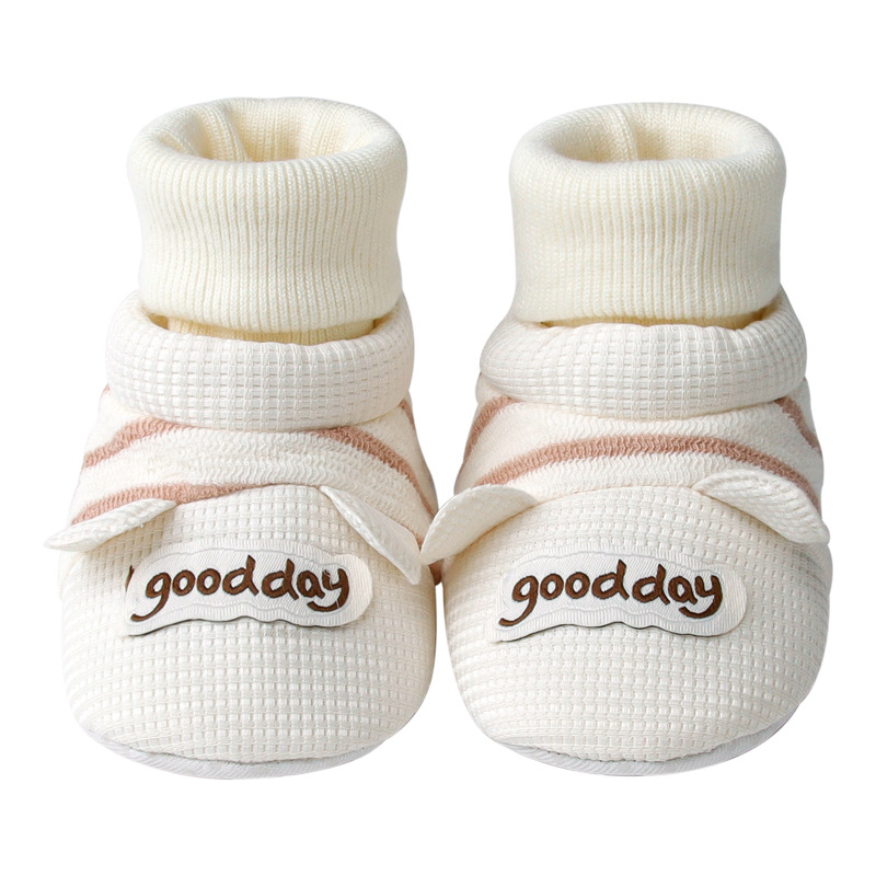 Baba zoknis cipő PVC talppal, felső pamut, csúszásmentes, lélegző, melegen tart (6-12 hónap)