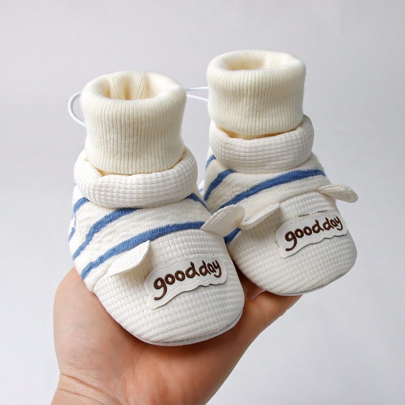 Baba zoknis cipő PVC talppal, felső pamut, csúszásmentes, lélegző, melegen tart (6-12 hónap)