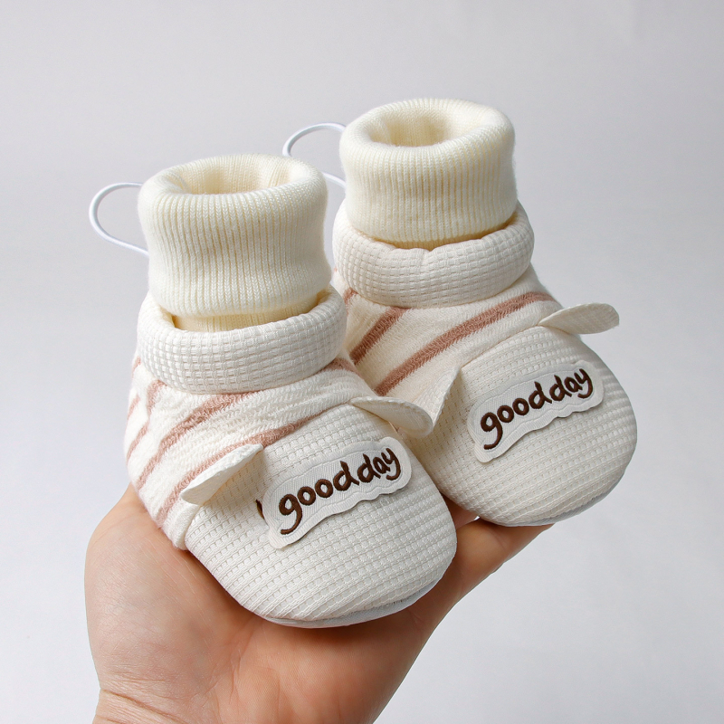 Baba zoknis cipő PVC talppal, felső pamut, csúszásmentes, lélegző, melegen tart (6-12 hónap)