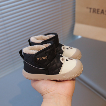 Ghete de zăpadă pentru bebeluți și copii mici – partea superioară din piele PU sintetică, impermeabile, antiderapante, căptușite cu fleece, închidere Velcro