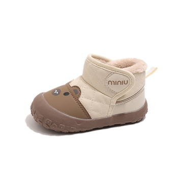 Ghete de zăpadă pentru bebeluți și copii mici – partea superioară din piele PU sintetică, impermeabile, antiderapante, căptușite cu fleece, închidere Velcro