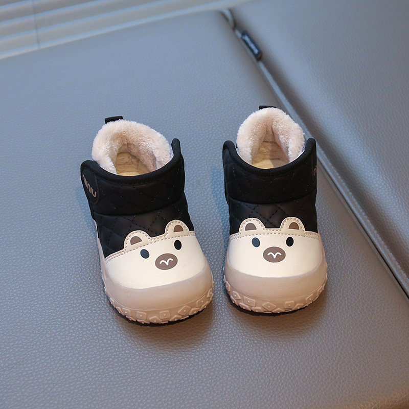 Ghete de zăpadă pentru bebeluți și copii mici – partea superioară din piele PU sintetică, impermeabile, antiderapante, căptușite cu fleece, închidere Velcro