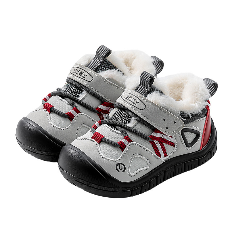 Zimske cipele za bebe s velurom, unisex, niski kroj, kopča na Velcro, gornji dio od mikrovlakana, gumeni đon