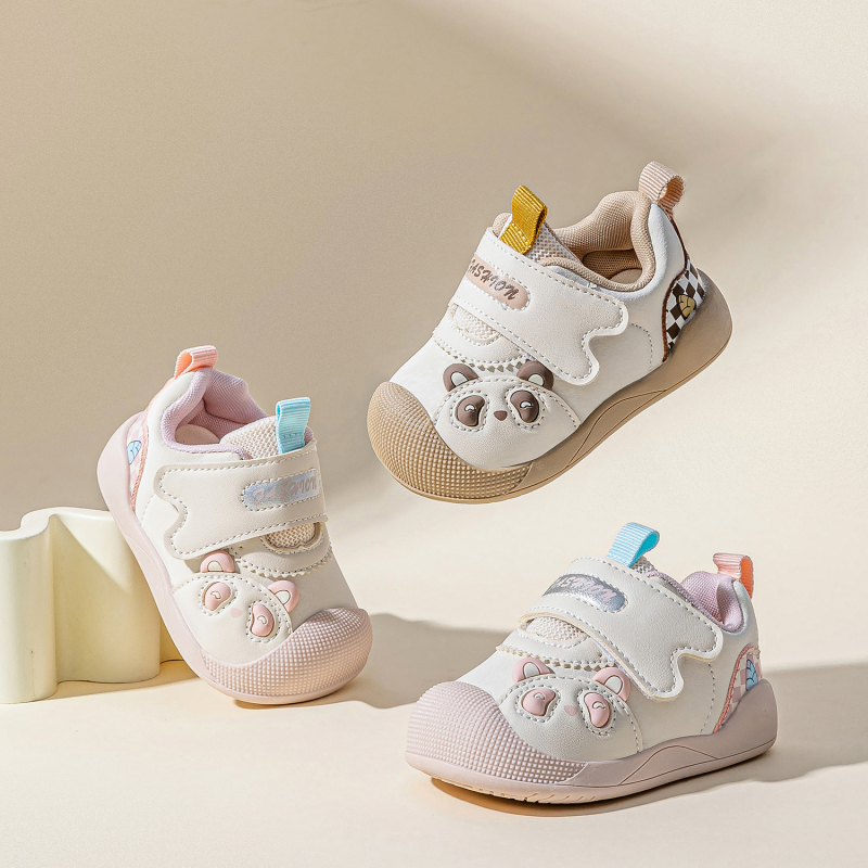 Încălțăminte pentru copii pentru mers – unisex, partea superioară din piele microfibră, respirantă, antiderapantă, model cartoon, vârsta 12–36 luni, toamnă 2025