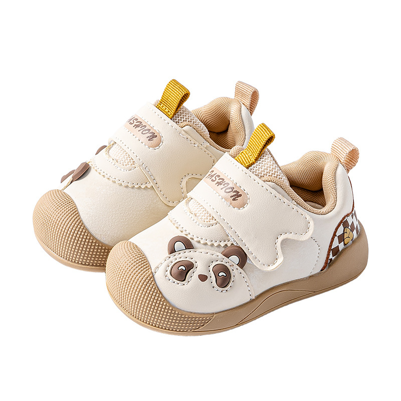 Încălțăminte pentru copii pentru mers – unisex, partea superioară din piele microfibră, respirantă, antiderapantă, model cartoon, vârsta 12–36 luni, toamnă 2025
