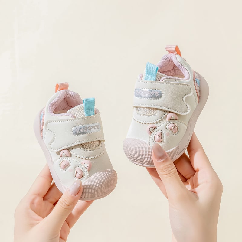 Încălțăminte pentru copii pentru mers – unisex, partea superioară din piele microfibră, respirantă, antiderapantă, model cartoon, vârsta 12–36 luni, toamnă 2025