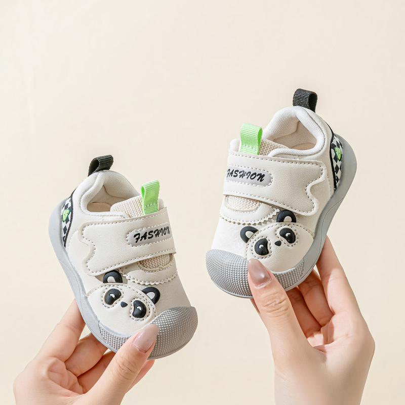 Încălțăminte pentru copii pentru mers – unisex, partea superioară din piele microfibră, respirantă, antiderapantă, model cartoon, vârsta 12–36 luni, toamnă 2025