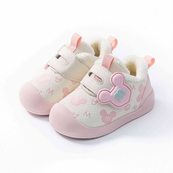 Pantofi din bumbac pentru sugari și copii mici – design desen animat, închidere Velcro, Iarnă 2025, anti-derapare și încălzire