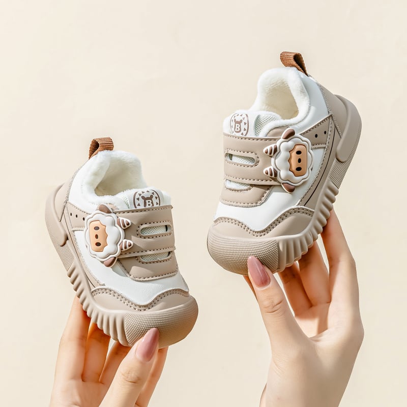 Pantofi pentru copii mici — Peste din piele microfibră, închidere Velcro, talpă antiderapantă, rezistenți la uzură, vârsta 12–36 de luni