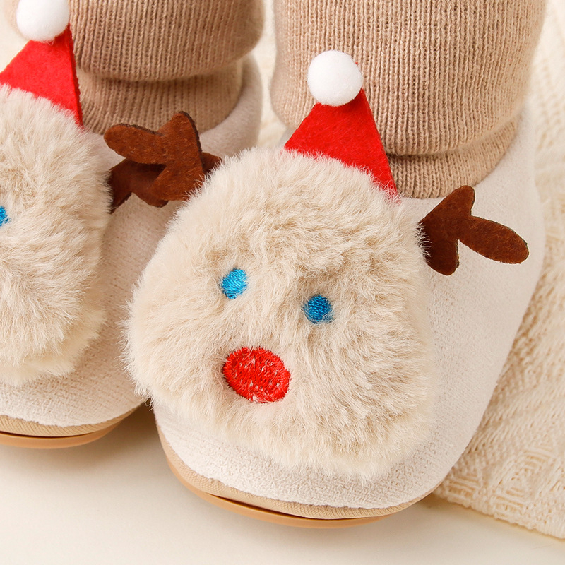 Kisgyermekeknek szánt cipő pamut felsőrésszel, légáteresztő, csúszásmentes, karikatúra mintával