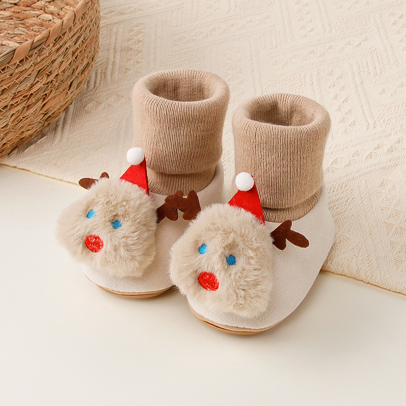 Kisgyermekeknek szánt cipő pamut felsőrésszel, légáteresztő, csúszásmentes, karikatúra mintával