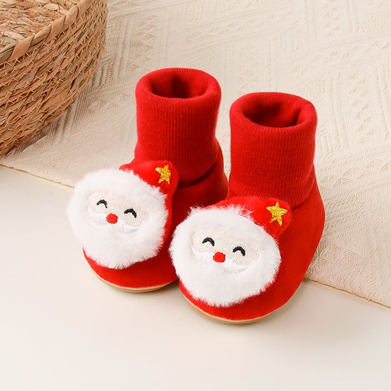 Kisgyermekeknek szánt cipő pamut felsőrésszel, légáteresztő, csúszásmentes, karikatúra mintával