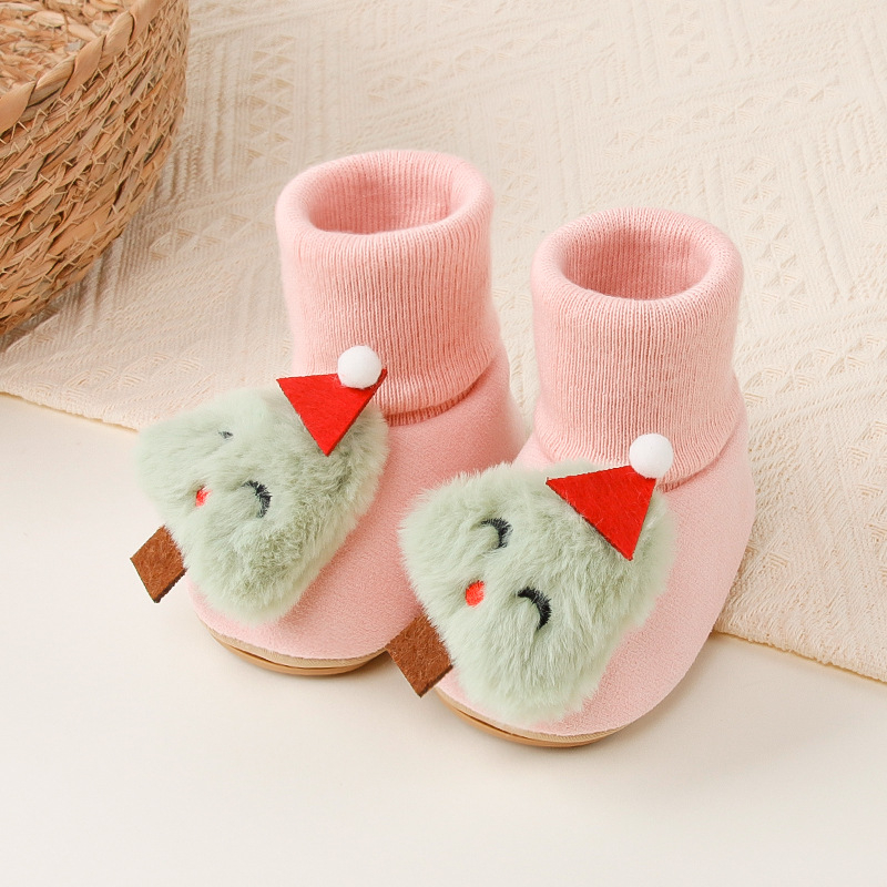 Kisgyermekeknek szánt cipő pamut felsőrésszel, légáteresztő, csúszásmentes, karikatúra mintával