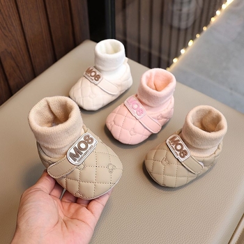 Pantofi pentru copii mici, unisex, cu partea superioară din bumbac, înălțime înaltă, iarnă 2025, 12–36 luni