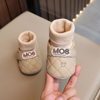 Pantofi pentru copii mici, unisex, cu partea superioară din bumbac, înălțime înaltă, iarnă 2025, 12–36 luni