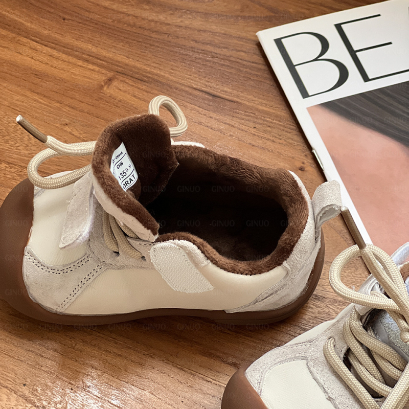 Unisex dječje zimske tenisice od pamuka s pliš podstavom, Velcro zatvarač, Forrest Gump stil, veličine 16-30, za uzrast 6-36 mjeseci